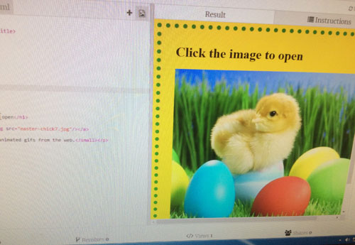 An Easter card using HTML