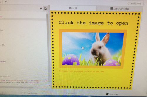 An Easter card using HTML